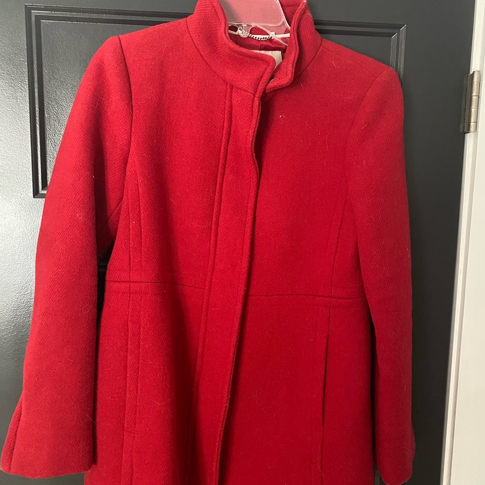 Banana Republic Vibrant Red Pea Coat